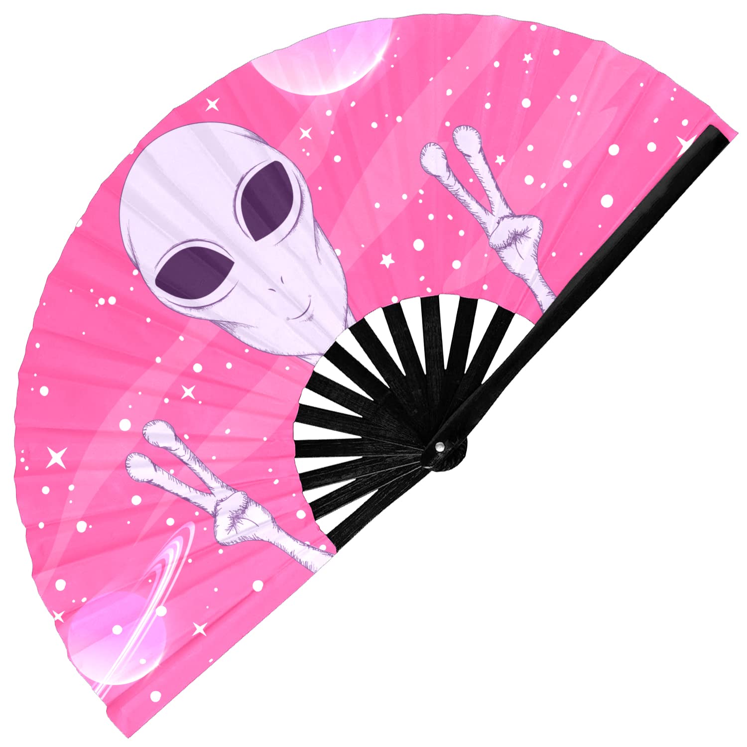 Amazon.com: GloFX Rave Fan - Pink Alien - Large Folding Fan -Large